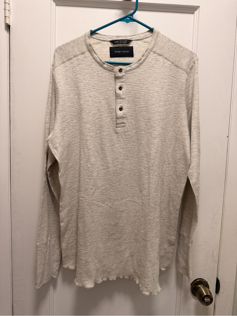 Wings + Horns Cream Long-Sleeve Henley